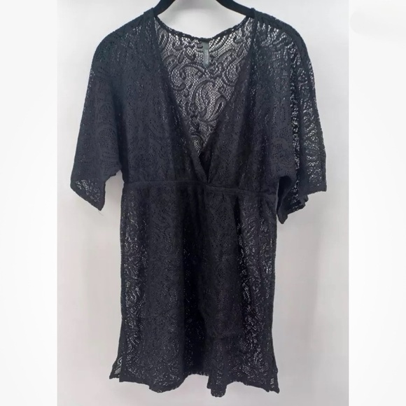 Kenneth Cole black lace swimsuit cover up size medium - Picture 1 of 5